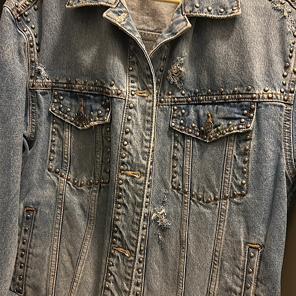 Free People studded jean jacket